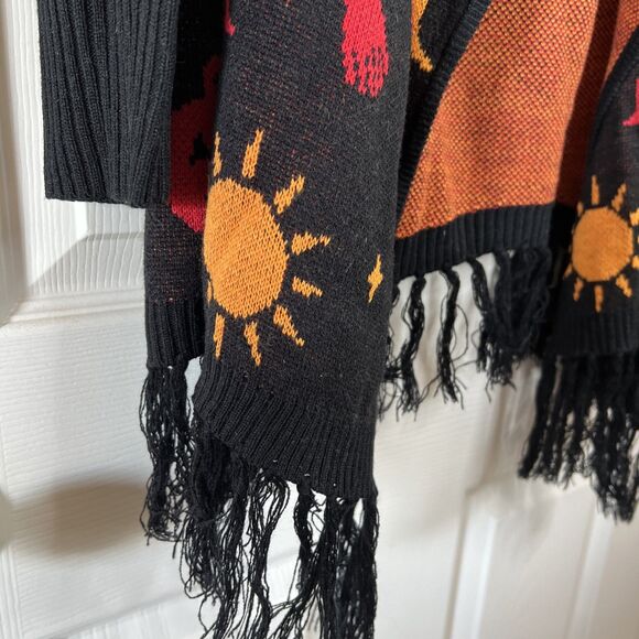 Her Universe Cat Hocus Pocus Dani Hooded Fringe Cardigan Sweater Size S/M - Picture 7 of 11